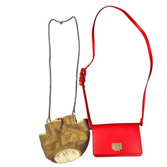 Primark Handbags - Bundle of 2 small Crossbody Gold and Red